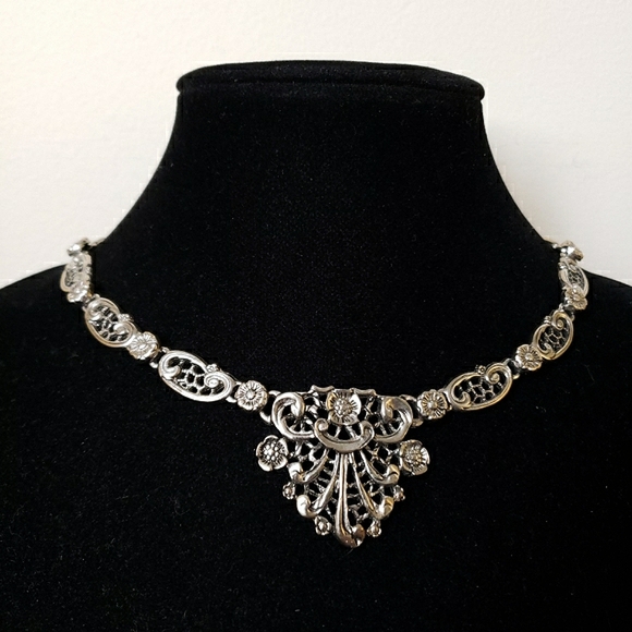 Vintage Mid Century Revival Filigree Ornate Choker - Picture 6 of 15